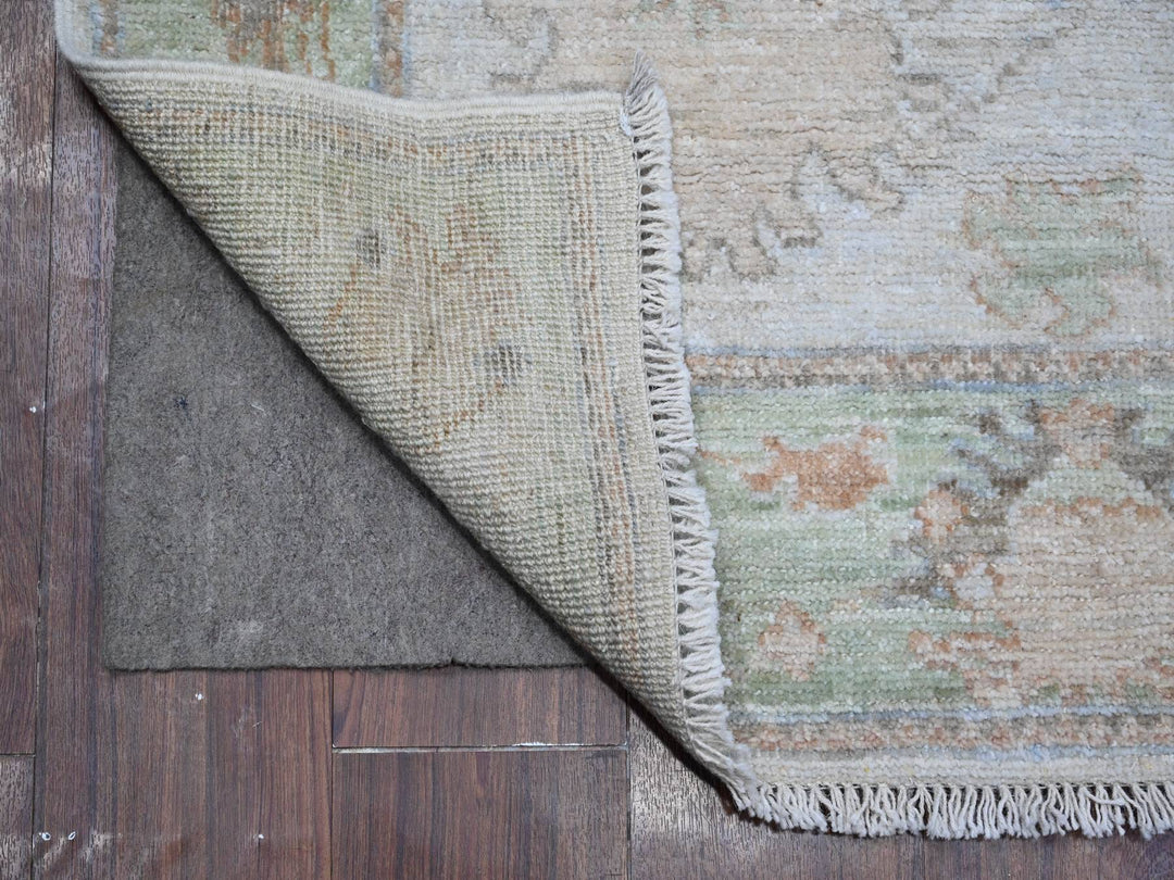 2'8" x 15'4" New Hand Knotted Grey Wool Runner Oriental Rug - MOA10288834