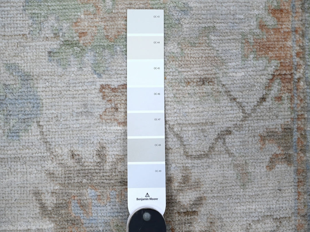 2'8" x 15'4" New Hand Knotted Grey Wool Runner Oriental Rug - MOA10288834