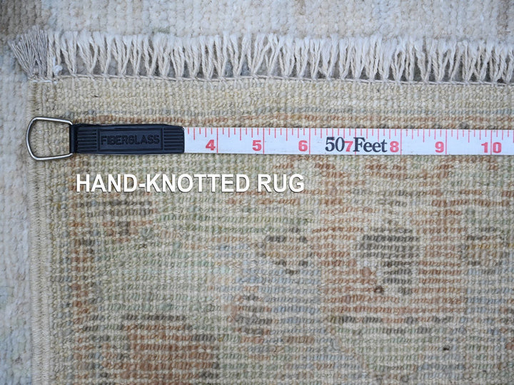 2'8" x 15'4" New Hand Knotted Grey Wool Runner Oriental Rug - MOA10288834