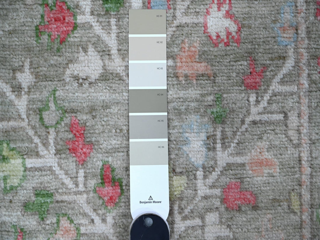 2'9" x 11'10" New Hand Knotted Green Wool Runner Oriental Rug - MOA10288835