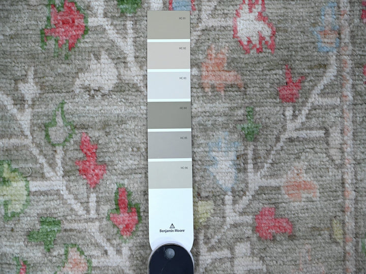 2'9" x 11'10" New Hand Knotted Green Wool Runner Oriental Rug - MOA10288835