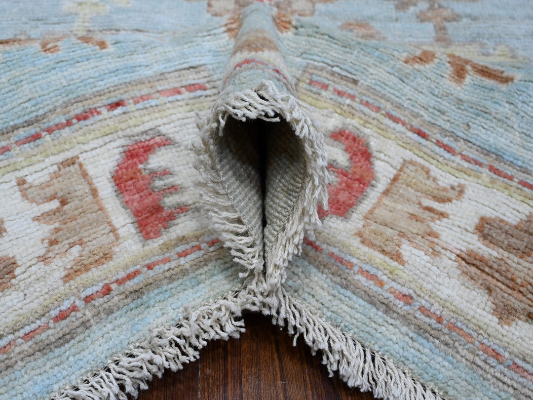 8'10" x 11'11" New Hand Knotted Blue Wool Rectangle Oriental Rug - MOA10288837