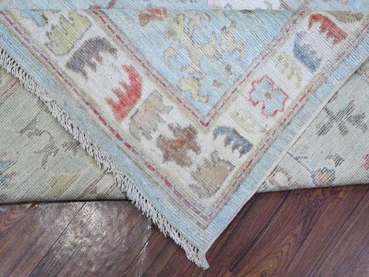 8'10" x 11'11" New Hand Knotted Blue Wool Rectangle Oriental Rug - MOA10288837
