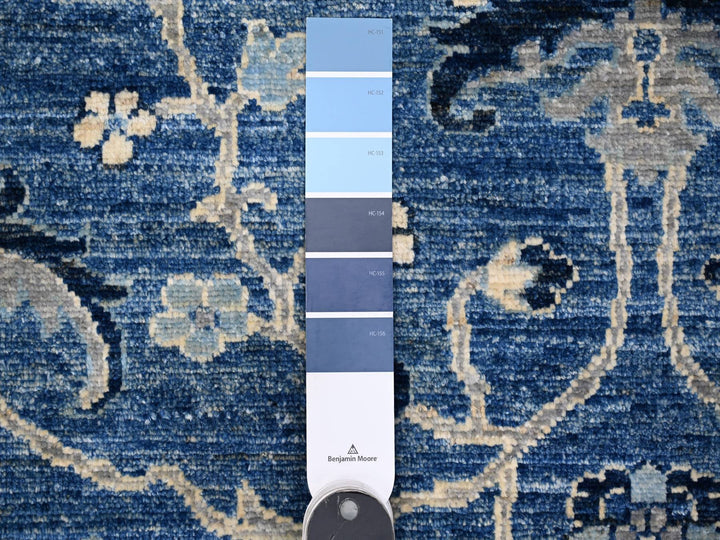 8'1" x 9'8" New Hand Knotted Blue Wool Rectangle Oriental Rug - MOA10288846