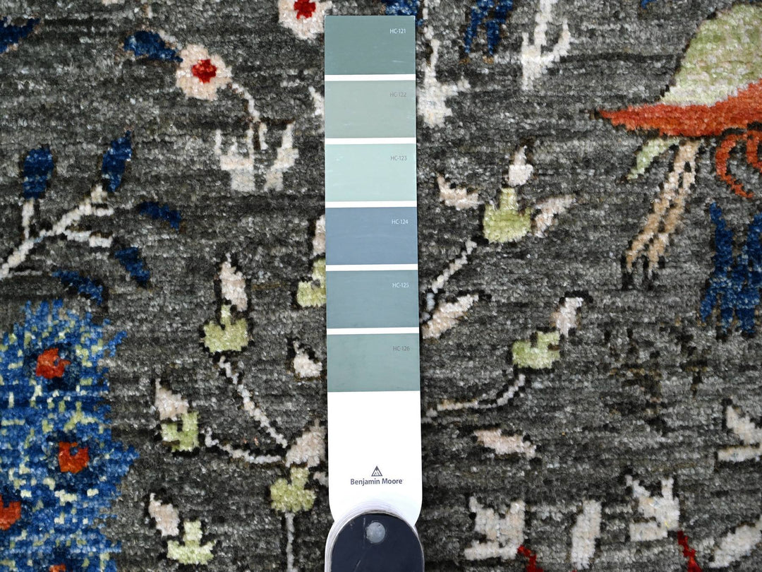7'9" x 8'0" New Hand Knotted Grey Wool Square Oriental Rug - MOA10288867