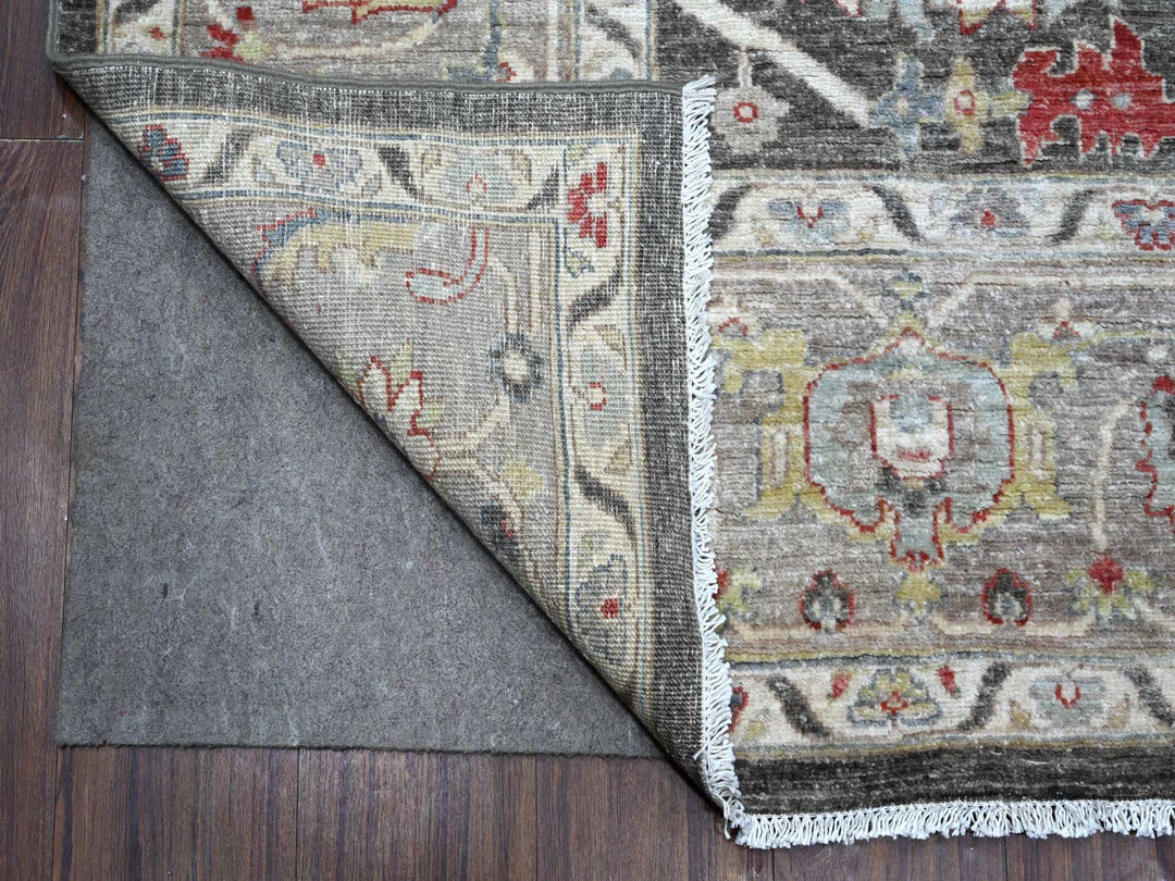 7'11" x 9'7" New Hand Knotted Black Wool Rectangle Oriental Rug - MOA10288873