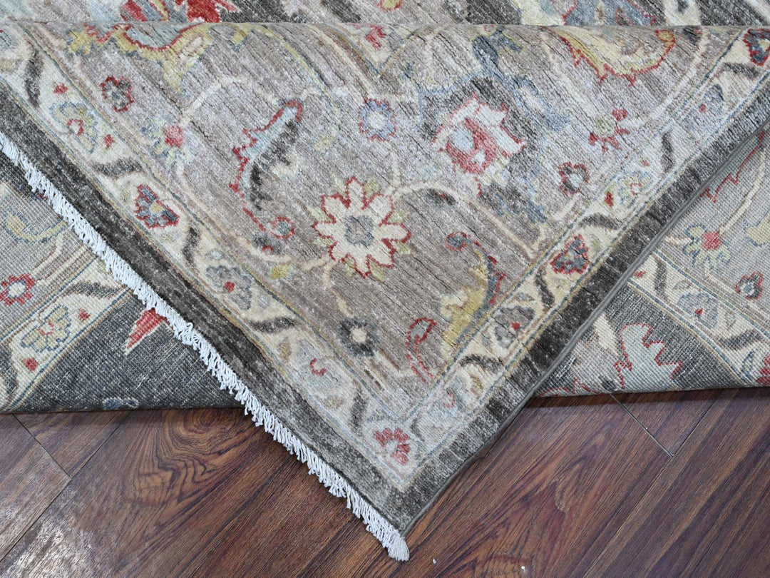 7'11" x 9'7" New Hand Knotted Black Wool Rectangle Oriental Rug - MOA10288873