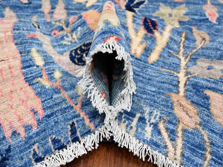 9'0" x 11'10" New Hand Knotted Blue Wool Rectangle Oriental Rug - MOA10288878