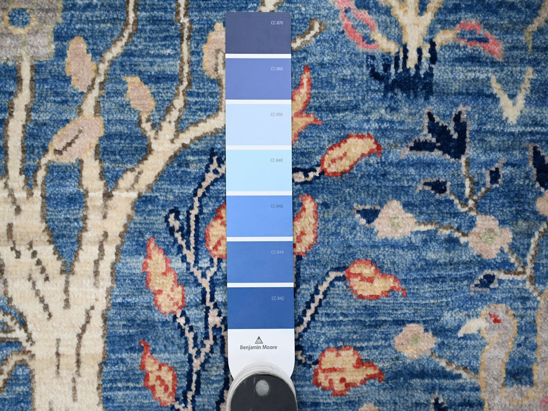 9'0" x 11'10" New Hand Knotted Blue Wool Rectangle Oriental Rug - MOA10288878