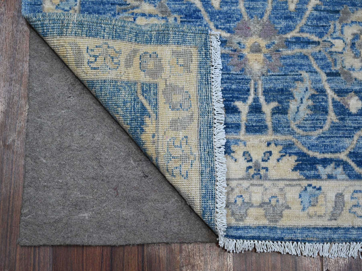 2'7" x 11'8" New Hand Knotted Blue Wool Runner Oriental Rug - MOA10288884