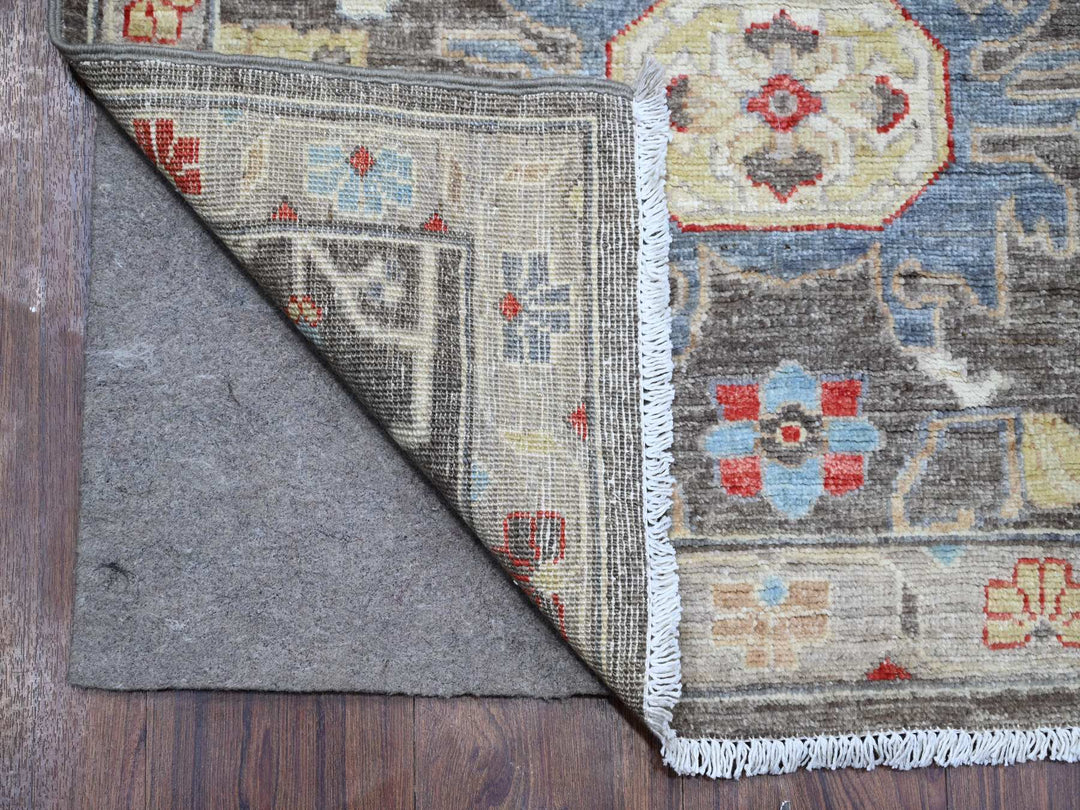 2'10" x 12'5" New Hand Knotted Black Wool Runner Oriental Rug - MOA10288887