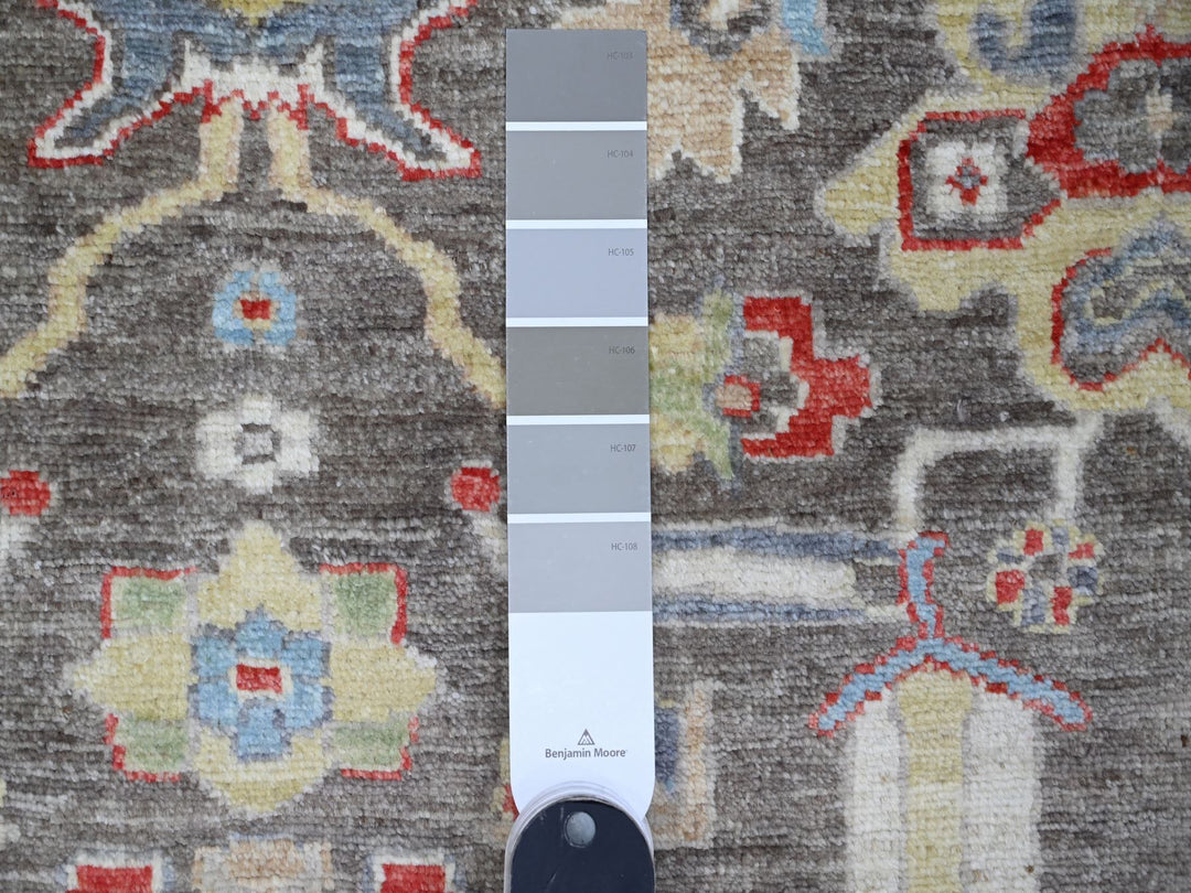 2'10" x 12'5" New Hand Knotted Black Wool Runner Oriental Rug - MOA10288887
