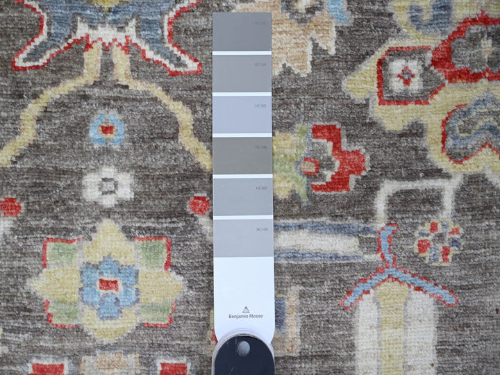 2'10" x 12'5" New Hand Knotted Black Wool Runner Oriental Rug - MOA10288887