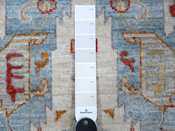 2'6" x 12'4" New Hand Knotted Ivory Wool Runner Oriental Rug - MOA10288889