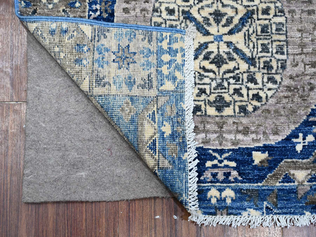 2'7" x 11'9" New Hand Knotted Blue Wool Runner Oriental Rug - MOA10288892