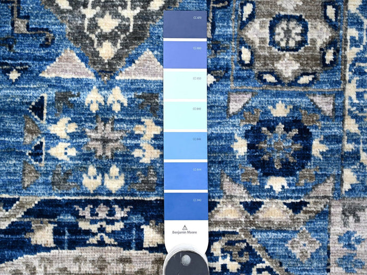 2'7" x 11'9" New Hand Knotted Blue Wool Runner Oriental Rug - MOA10288892