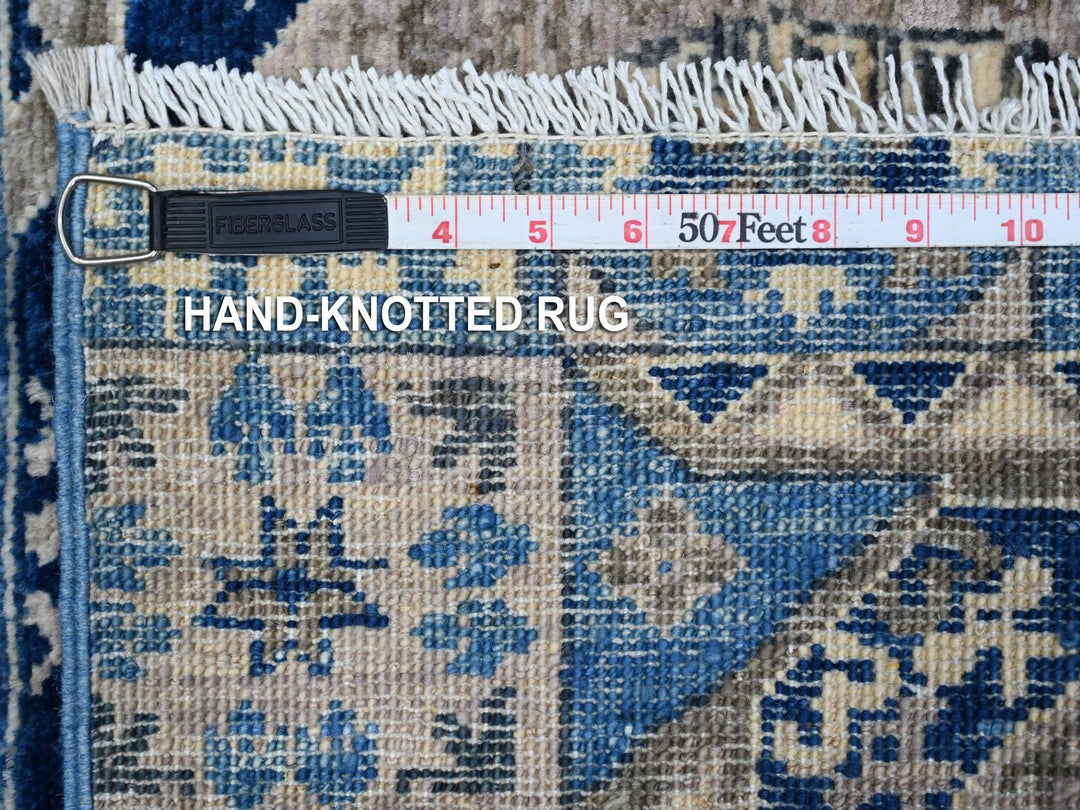 2'7" x 11'9" New Hand Knotted Blue Wool Runner Oriental Rug - MOA10288892
