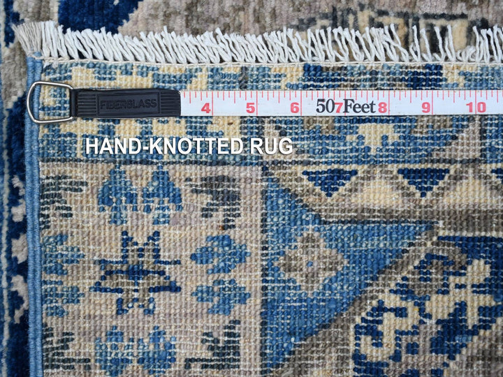 2'7" x 11'9" New Hand Knotted Blue Wool Runner Oriental Rug - MOA10288892
