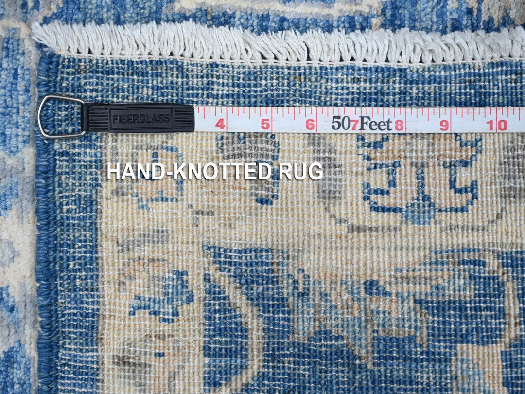 2'6" x 7'9" New Hand Knotted Blue Wool Runner Oriental Rug - MOA10288893