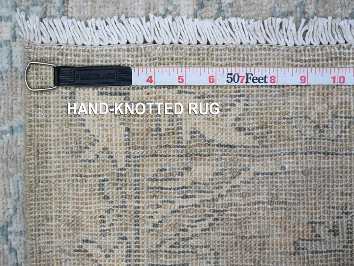 2'9" x 9'7" New Hand Knotted Grey Wool Runner Oriental Rug - MOA10288895