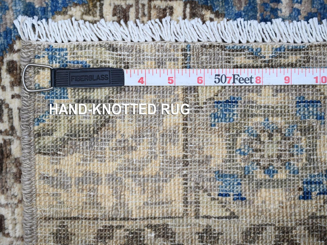 2'8" x 8'1" New Hand Knotted Grey Wool Runner Oriental Rug - MOA10288897
