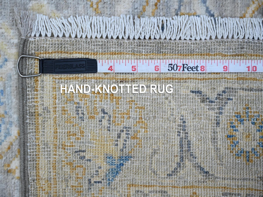 2'8" x 7'10" New Hand Knotted Grey Wool Runner Oriental Rug - MOA10288898