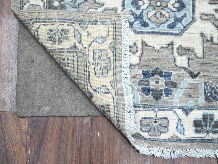 2'5" x 10'8" New Hand Knotted Grey Wool Runner Oriental Rug - MOA10288899