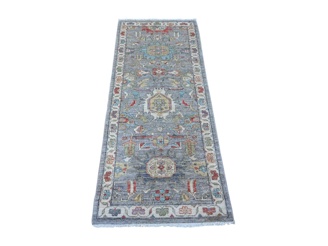 2'6" x 6'0" New Hand Knotted Black Wool Runner Oriental Rug - MOA10288905