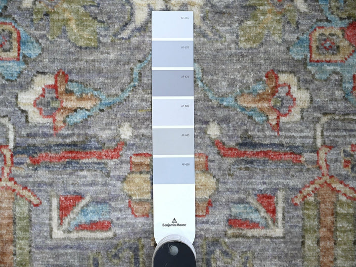 2'6" x 6'0" New Hand Knotted Grey Wool Runner Oriental Rug - MOA10288905