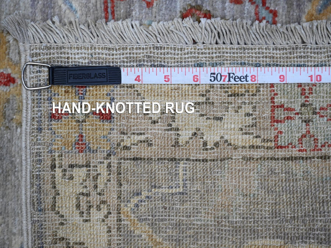 3'0" x 11'7" New Hand Knotted Grey Wool Runner Oriental Rug - MOA10288906