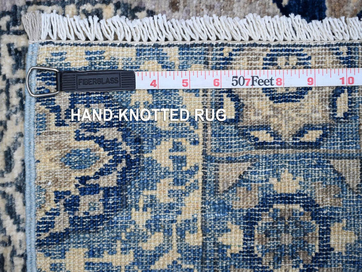 2'6" x 7'11" New Hand Knotted Blue Wool Runner Oriental Rug - MOA10288907
