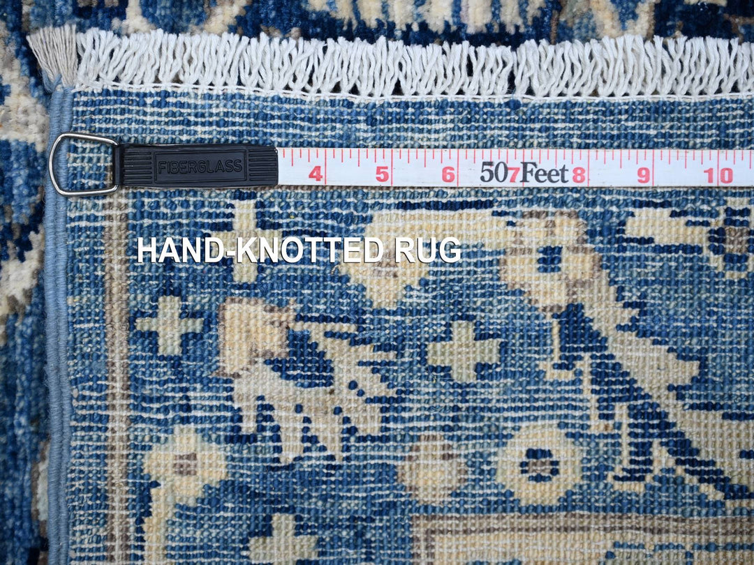 4'1" x 9'6" New Hand Knotted Blue Wool Runner Oriental Rug - MOA10288911