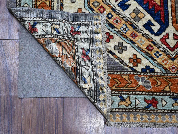 4'1" x 11'9" New Hand Knotted Grey Wool Runner Oriental Rug - MOA10288927