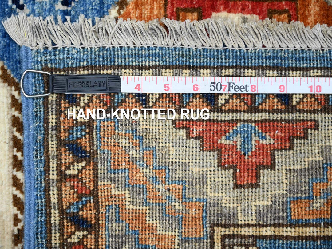 2'5" x 11'8" New Hand Knotted Blue Wool Runner Oriental Rug - MOA10288932
