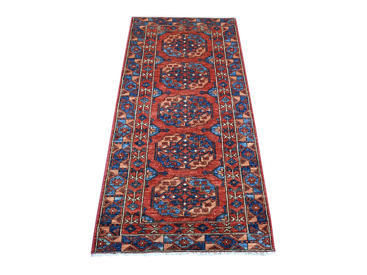 2'10" x 5'10" New Hand Knotted Red Wool Runner Oriental Rug - MOA10288933