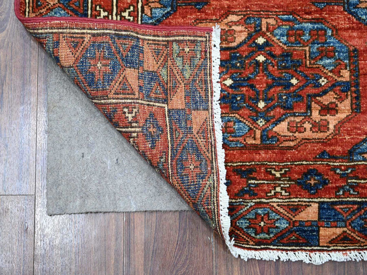2'10" x 5'10" New Hand Knotted Red Wool Runner Oriental Rug - MOA10288933