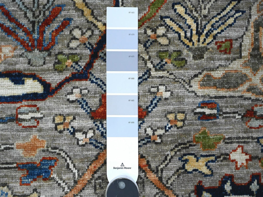 3'0" x 11'10" New Hand Knotted Grey Wool Runner Oriental Rug - MOA10288936