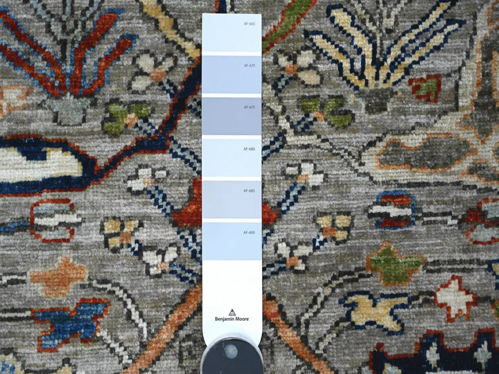 3'0" x 11'10" New Hand Knotted Grey Wool Runner Oriental Rug - MOA10288936