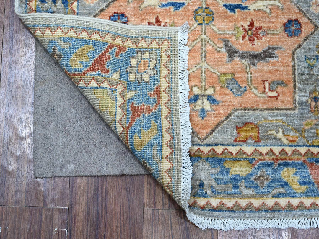2'7" x 10'2" New Hand Knotted Grey Wool Runner Oriental Rug - MOA10288938