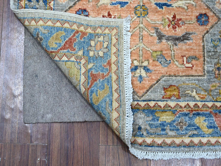 2'7" x 10'2" New Hand Knotted Grey Wool Runner Oriental Rug - MOA10288938