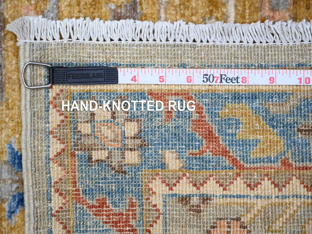 2'7" x 10'2" New Hand Knotted Grey Wool Runner Oriental Rug - MOA10288938