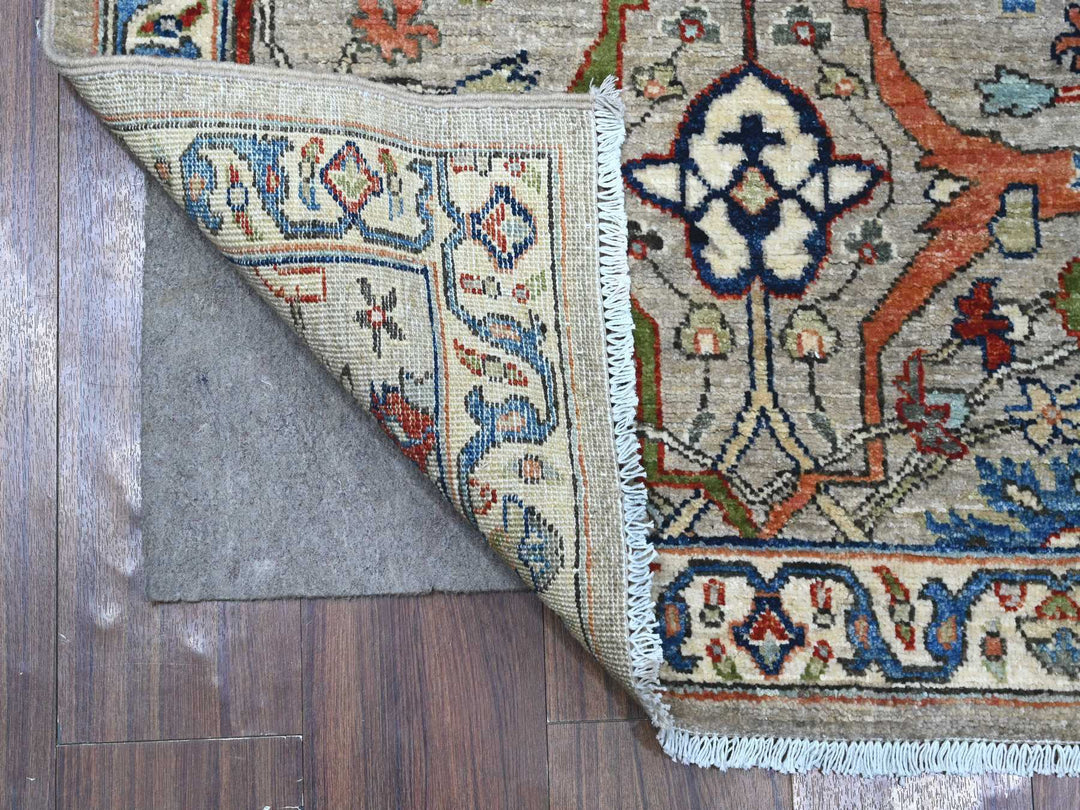 2'11" x 6'2" New Hand Knotted Grey Wool Runner Oriental Rug - MOA10288939