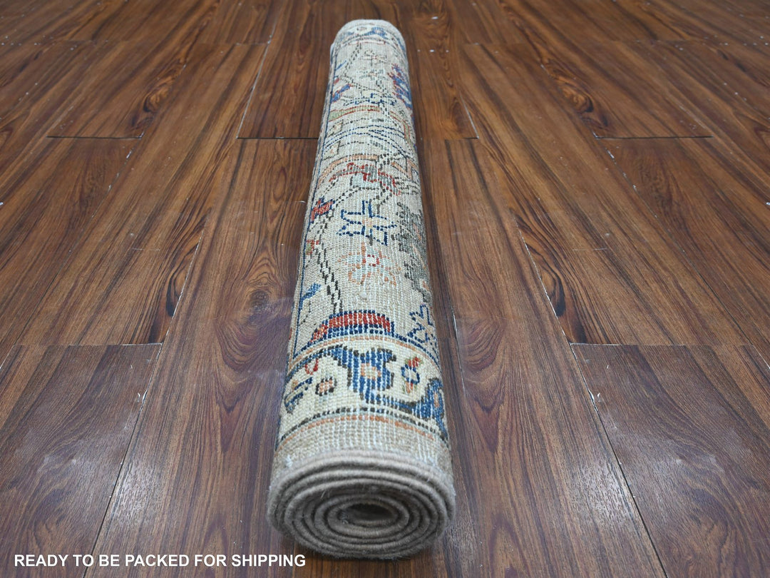 2'11" x 6'2" New Hand Knotted Grey Wool Runner Oriental Rug - MOA10288939