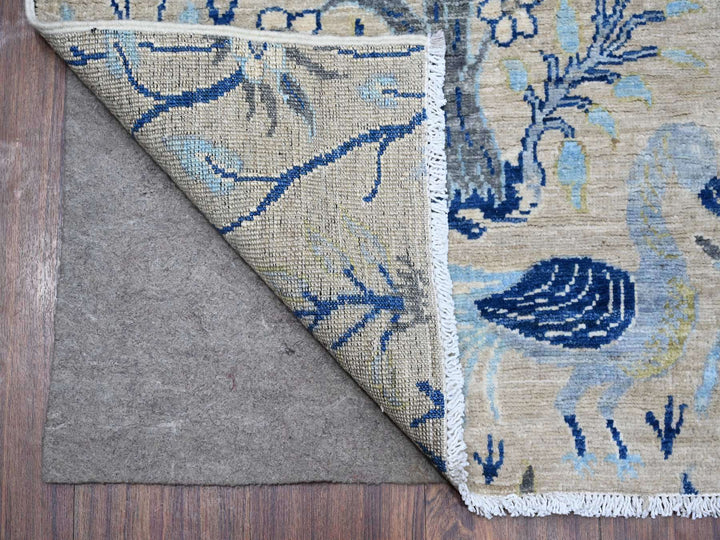 6'0" x 8'5" New Hand Knotted Grey Wool Rectangle Oriental Rug - MOA10288945
