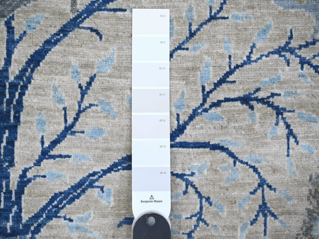 6'0" x 8'5" New Hand Knotted Grey Wool Rectangle Oriental Rug - MOA10288945