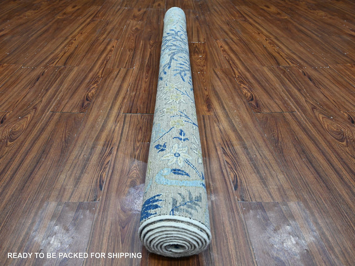 6'0" x 8'5" New Hand Knotted Grey Wool Rectangle Oriental Rug - MOA10288945