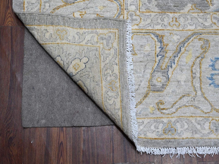 9'0" x 11'7" New Hand Knotted Grey Wool Rectangle Oriental Rug - MOA10288954
