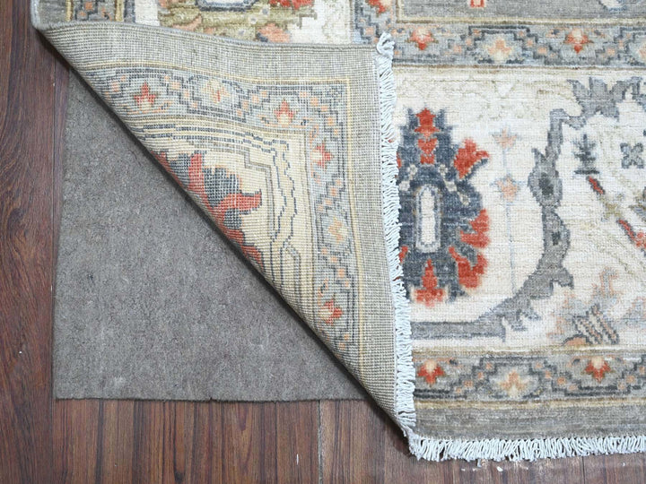 9'2" x 12'0" New Hand Knotted Grey Wool Rectangle Oriental Rug - MOA10288955