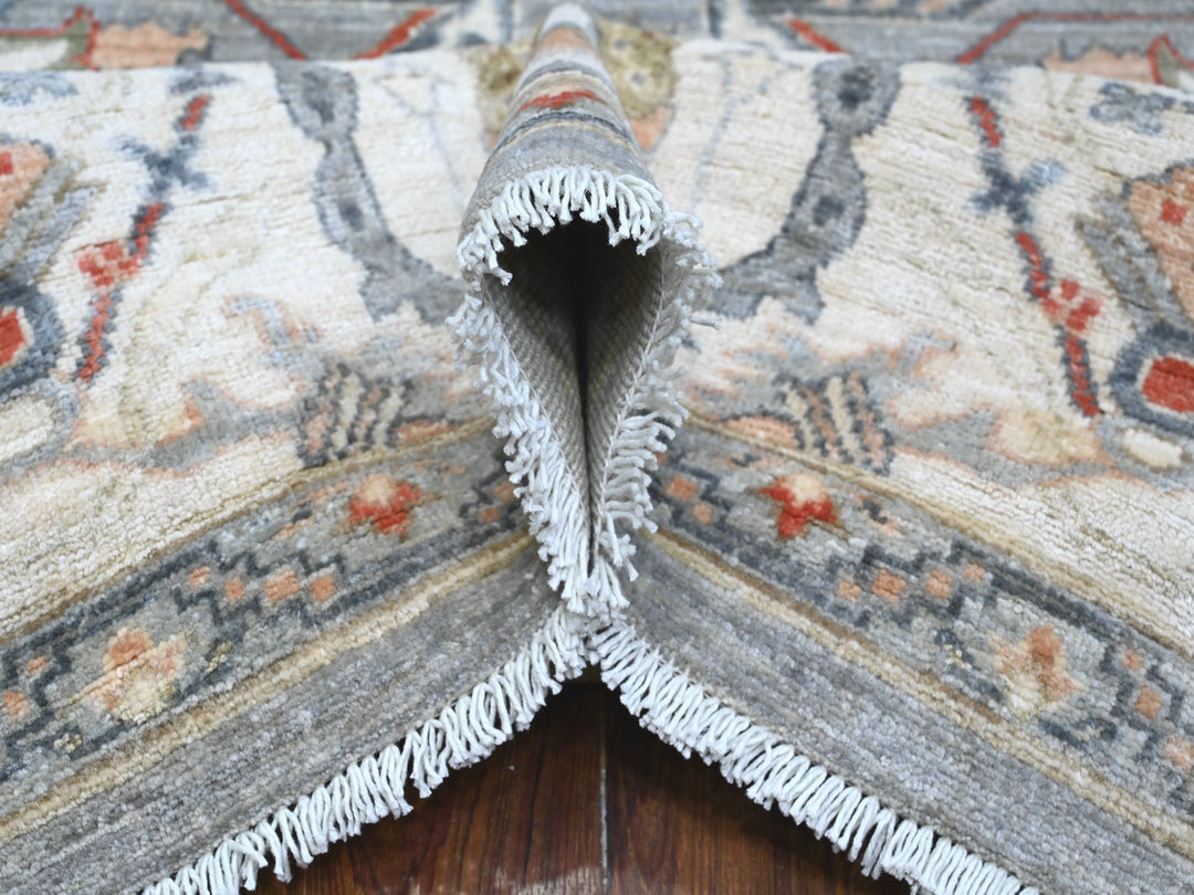 9'2" x 12'0" New Hand Knotted Grey Wool Rectangle Oriental Rug - MOA10288955