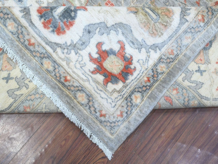 9'2" x 12'0" New Hand Knotted Grey Wool Rectangle Oriental Rug - MOA10288955